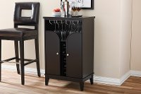 6632-RCW Dark Brown Wood Dry Bar/ Wine Cabinet - Easton