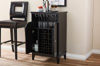 6632-RCW Dark Brown Wood Dry Bar/ Wine Cabinet - Easton-2