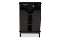 6632-RCW Dark Brown Wood Dry Bar/ Wine Cabinet - Easton-3