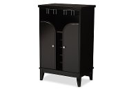 6632-RCW Dark Brown Wood Dry Bar/ Wine Cabinet - Easton-4