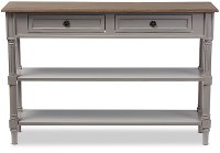 6655-RCW Rustic French Country Sofa Table with Drawers - Edouard-2