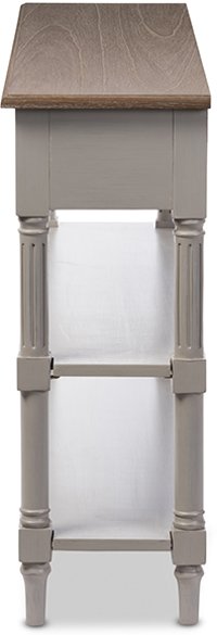 6655-RCW Rustic French Country Sofa Table with Drawers - Edouard-4