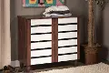 6518-RCW Oak 2-Tone Shoe Cabinet - Gisela
