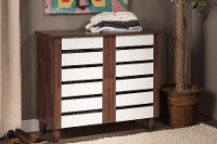 6518-RCW Oak 2-Tone Shoe Cabinet - Gisela