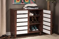 6518-RCW Oak 2-Tone Shoe Cabinet - Gisela-2