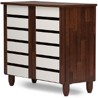 6518-RCW Oak 2-Tone Shoe Cabinet - Gisela-5