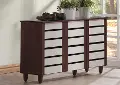 6519-RCW Oak 2-Tone Shoe Cabinet - Gisela