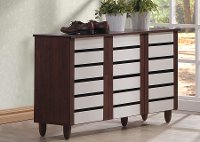 6519-RCW Oak 2-Tone Shoe Cabinet - Gisela