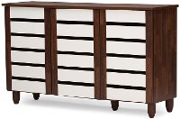 6519-RCW Oak 2-Tone Shoe Cabinet - Gisela-5