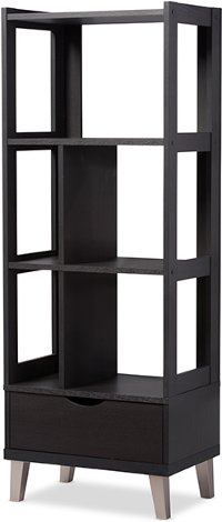 6465-RCW Dark Brown Storage Bookcase - Kalien-3