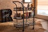 6647-RCW Antique Black Mobile Kitchen Bar/ Wine Cart - Karlin
