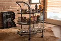 6647-RCW Antique Black Mobile Kitchen Bar/ Wine Cart - Karlin