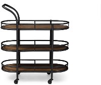 6647-RCW Antique Black Mobile Kitchen Bar/ Wine Cart - Karlin-2