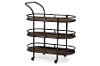 6647-RCW Antique Black Mobile Kitchen Bar/ Wine Cart - Karlin-3