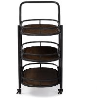 6647-RCW Antique Black Mobile Kitchen Bar/ Wine Cart - Karlin-4