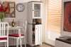6521-RCW White Buffet and Hutch Kitchen Cabinet - Lauren