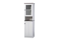 6521-RCW White Buffet and Hutch Kitchen Cabinet - Lauren-3