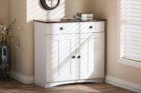 6522-RCW White Buffet Kitchen Cabinet - Lauren