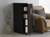 6473-RCW Dark Brown Wood Single Door Bookcase - Lindo