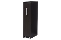 6473-RCW Dark Brown Wood Single Door Bookcase - Lindo-3