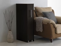 6473-RCW Dark Brown Wood Single Door Bookcase - Lindo-6
