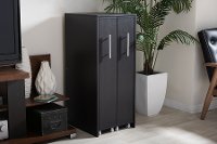 6474-RCW Dark Brown Double Door Bookcase - Lindo