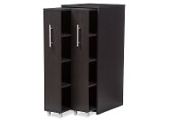 6474-RCW Dark Brown Double Door Bookcase - Lindo-5