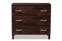 6490-RCW Oak Brown 3-Drawer Storage Chest - Maison