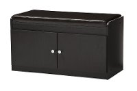 6475-RCW Dark Brown Shoe Cabinet Seating Bench - Margaret-2