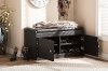 6475-RCW Dark Brown Shoe Cabinet Seating Bench - Margaret-5