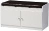 6476-RCW White Shoe Cabinet Seating Bench - Margaret