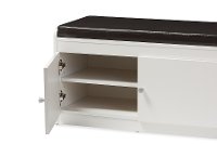 6476-RCW White Shoe Cabinet Seating Bench - Margaret-3