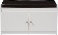 6476-RCW White Shoe Cabinet Seating Bench - Margaret-4