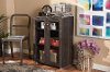 6496-RCW Dark Brown Storage Cabinet with Glass Doors - Mason