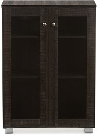 6496-RCW Dark Brown Storage Cabinet with Glass Doors - Mason-2