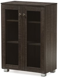6496-RCW Dark Brown Storage Cabinet with Glass Doors - Mason-3