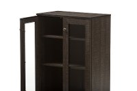 6496-RCW Dark Brown Storage Cabinet with Glass Doors - Mason-6