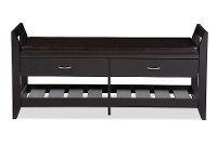 6463-RCW Dark Brown Shoe Storage/ Seating Bench - Maurine