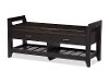6463-RCW Dark Brown Shoe Storage/ Seating Bench - Maurine-2
