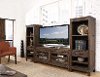 3PC/CNSL/L&RPIER 3 Piece Rustic Walnut Entertainment Center - New Castle