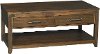 6268-874 Rustic Brown Coffee Table on Wheels - New Castle