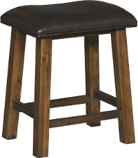 6268-821 Rustic Brown Stool with Padded Seat - New Castle