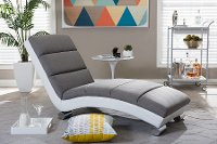 6830-RCW Gray and White Chaise Lounge - Percy-5