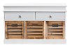 6548-RCW White/ Natural 5-Drawer Storage Bench - Rochefort-1