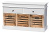 6548-RCW White/ Natural 5-Drawer Storage Bench - Rochefort-2