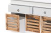 6548-RCW White/ Natural 5-Drawer Storage Bench - Rochefort-5