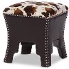 6381-RCW Cow Print and Brown Faux Leather Stool - Sally