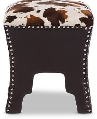 6381-RCW Cow Print and Brown Faux Leather Stool - Sally-2