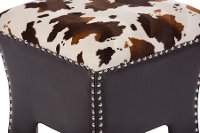 6381-RCW Cow Print and Brown Faux Leather Stool - Sally-3