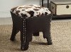 6381-RCW Cow Print and Brown Faux Leather Stool - Sally-4